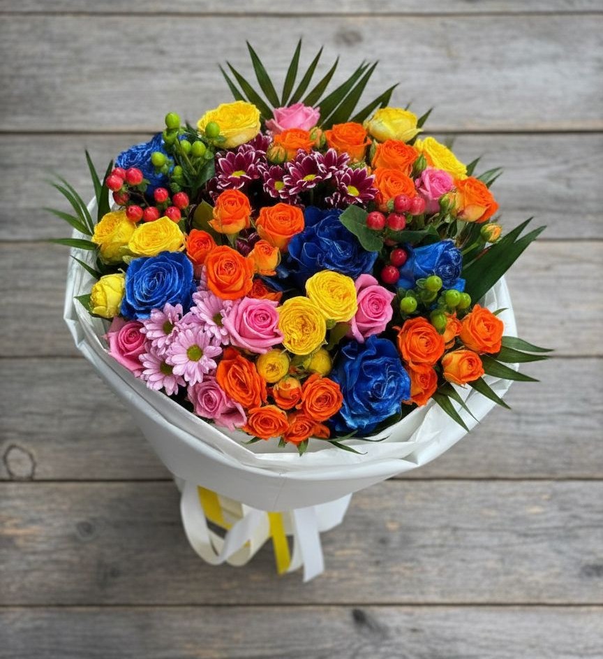 Букет цветов из: Розы и Хризантемы в Хакуринохабль