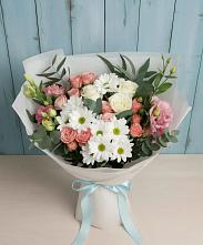 Букет цветов из:  Розы, Лизиантусы и Хризантемы в Хакуринохабль