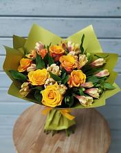 Букет цветов из:  Альстромерии и Розы в Хакуринохабль