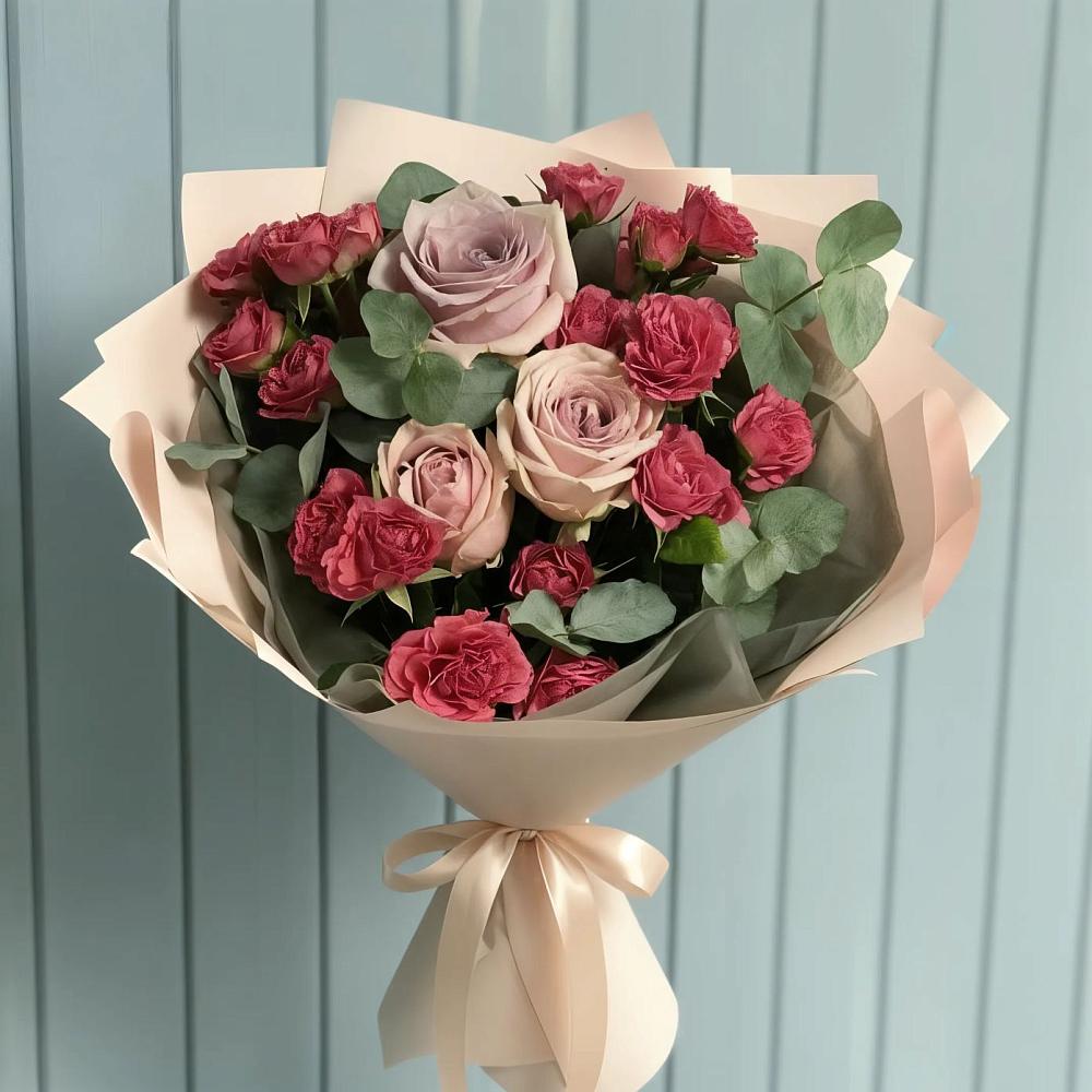 Букет цветов из: Гвоздики и Розы в Хакуринохабль