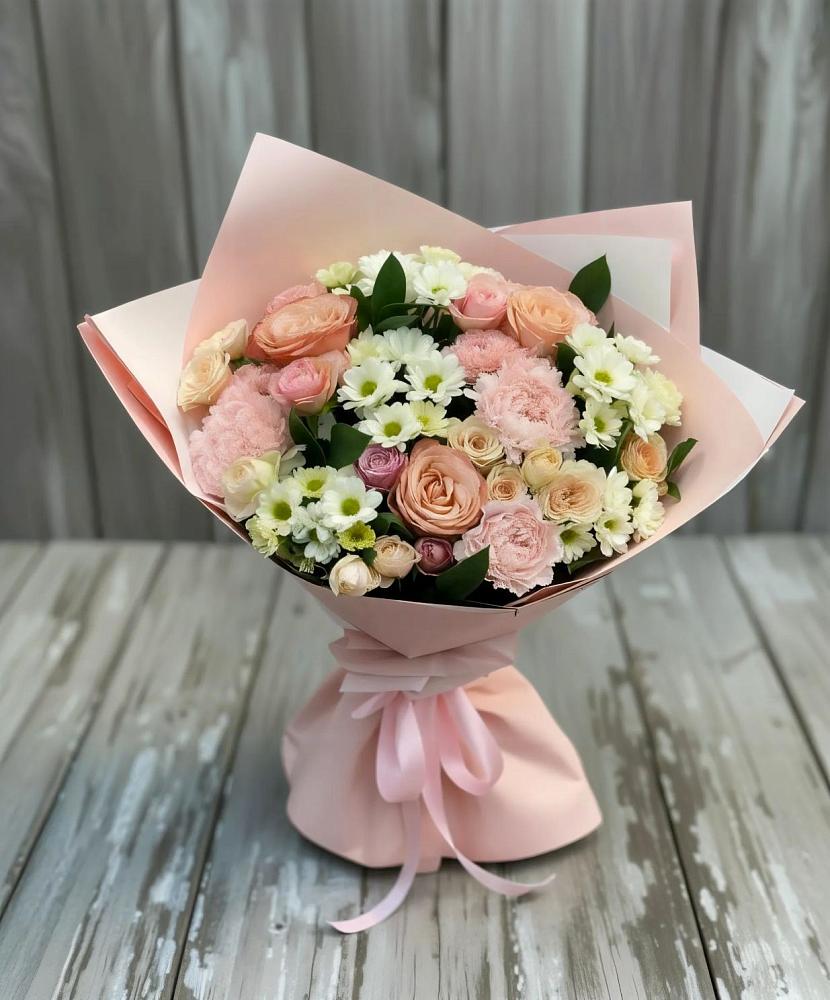 Букет цветов из: Гвоздики, Розы и Хризантемы в Хакуринохабль