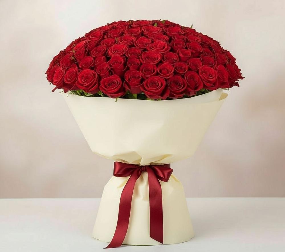 Букет 101 Красная роза Милано в Хакуринохабль