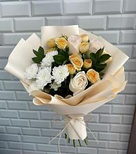 Букет цветов из:  Розы и Хризантемы #REPLACE_PRED# Хакуринохабль
