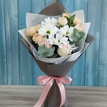 Букет цветов из:  Хризантемы и Розы #REPLACE_PRED# Хакуринохабль