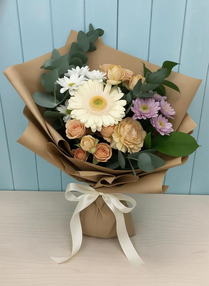 Букет цветов из: Герберы и Хризантемы в Хакуринохабль