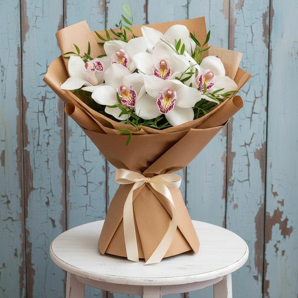 Букет цветов из: Орхидеи и Розы в Хакуринохабль
