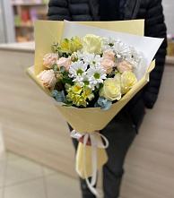 Букет цветов из:  Альстромерии, Розы и Хризантемы в Хакуринохабль
