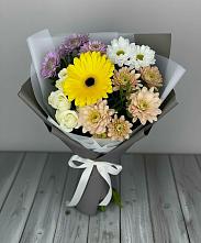 Букет цветов из:  Розы, Герберы и Хризантемы в Хакуринохабль