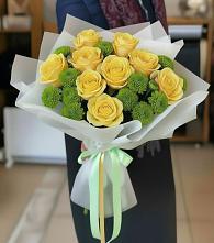 Букет цветов из:  Хризантемы и Розы в Хакуринохабль