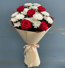 Букет цветов из:  Розы и Хризантемы #REPLACE_PRED# Хакуринохабль