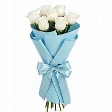 Букет 7 белых роз Проуд в Хакуринохабль