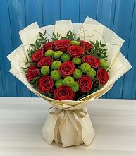 Букет цветов из:  Розы и Хризантемы #REPLACE_PRED# Хакуринохабль